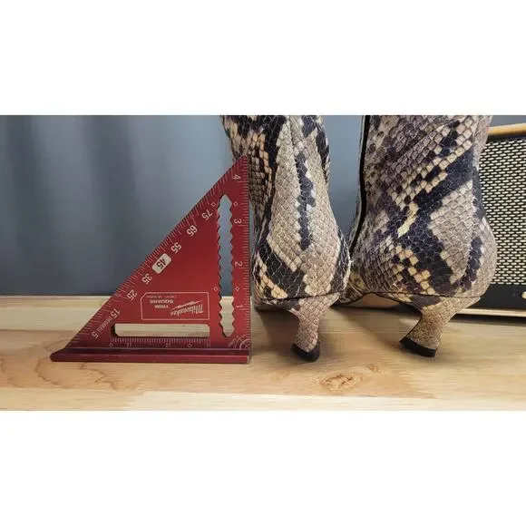 Brand New Gianni Bini Gianna Snake Print Kitten Heel Tall Boots Size 7 - Picture 9 of 14